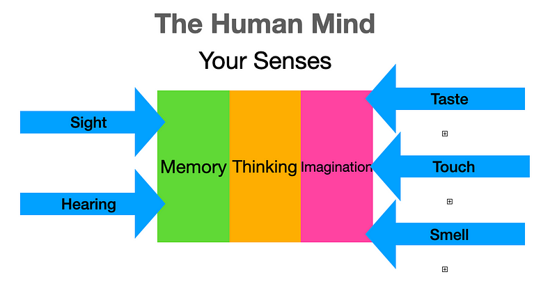 Representation of human senses gathering information