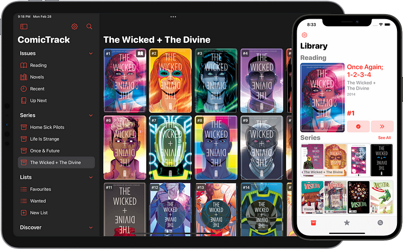 ComicTrack app interface for comic tracking