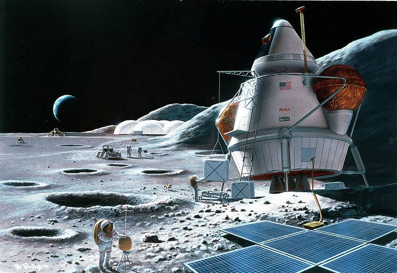 Astronauts on a lunar mission