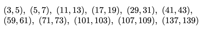 Pairs of Twin Primes