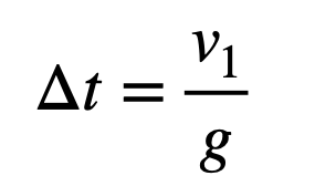 Equation for time to reach maximum height