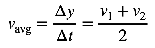 Average velocity equation