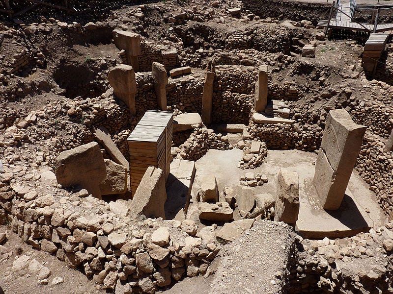 Pillars at Göbekli Tepe showcasing intricate carvings