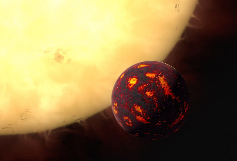 Artistic depiction of 55 Cancri e