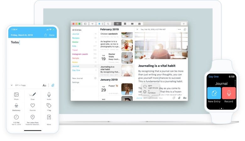 Day One app designed for journaling.