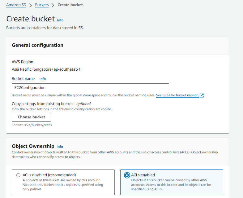 Creating an S3 Bucket