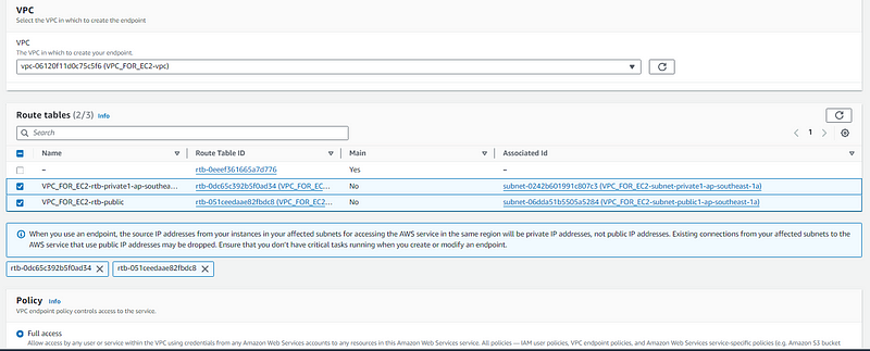 VPC Endpoint Selection