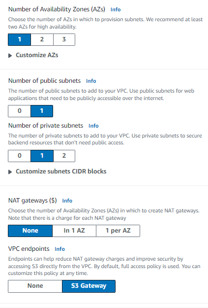 Public and Private Subnet Configuration