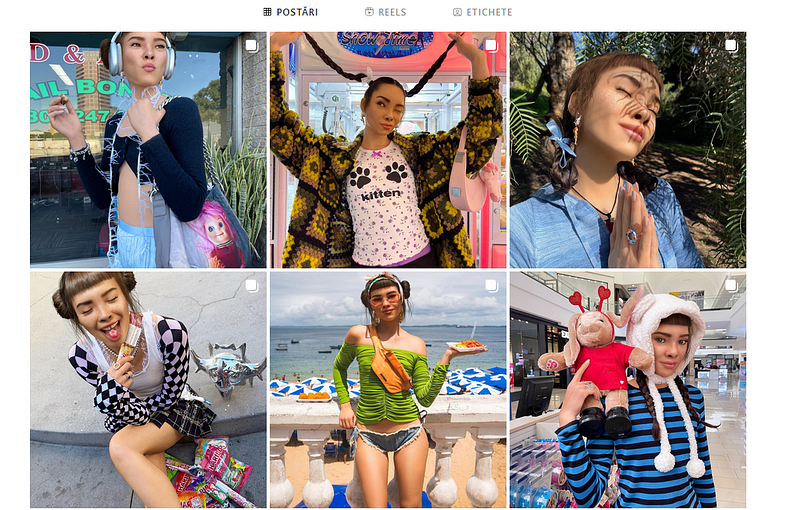 Instagram feed of virtual influencer Lil Miquela