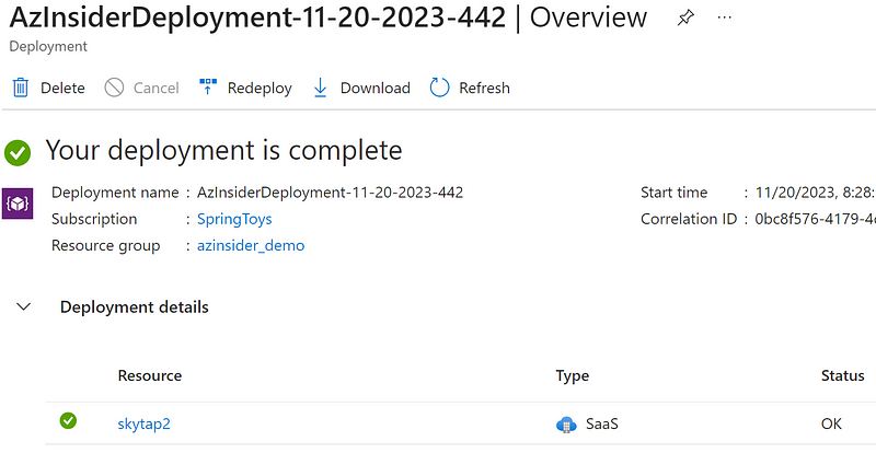 Azure Portal Deployment Verification