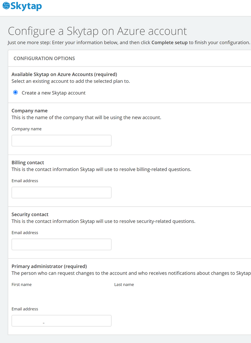 Skytap Account Configuration