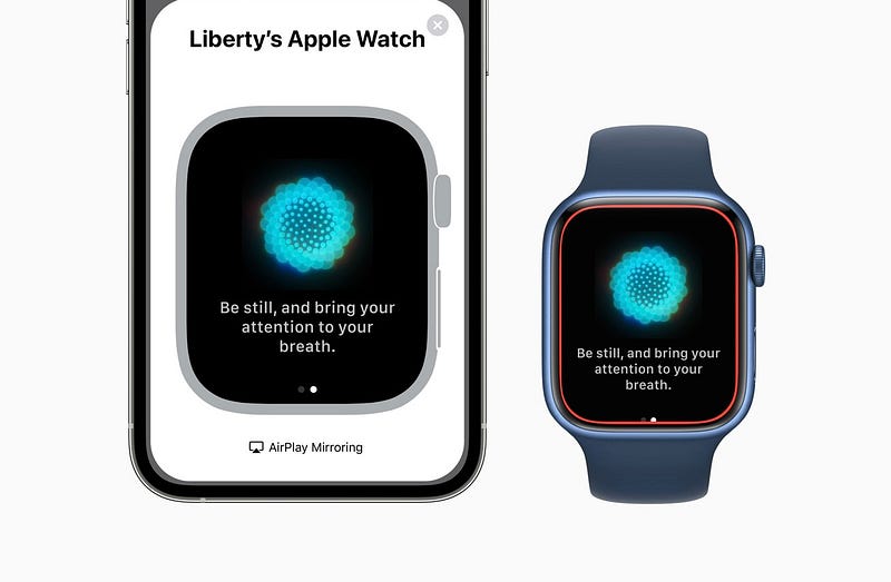 Apple Watch mirroring feature in action