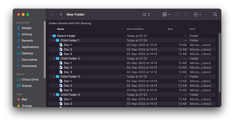 Expanding Folders Quickly on Mac