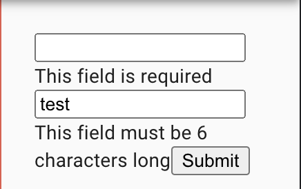 Validation error example