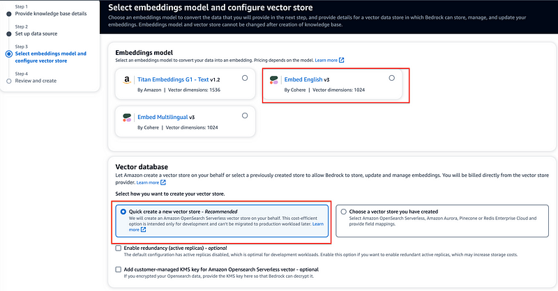 Choosing an embedding model for the Knowledge Base