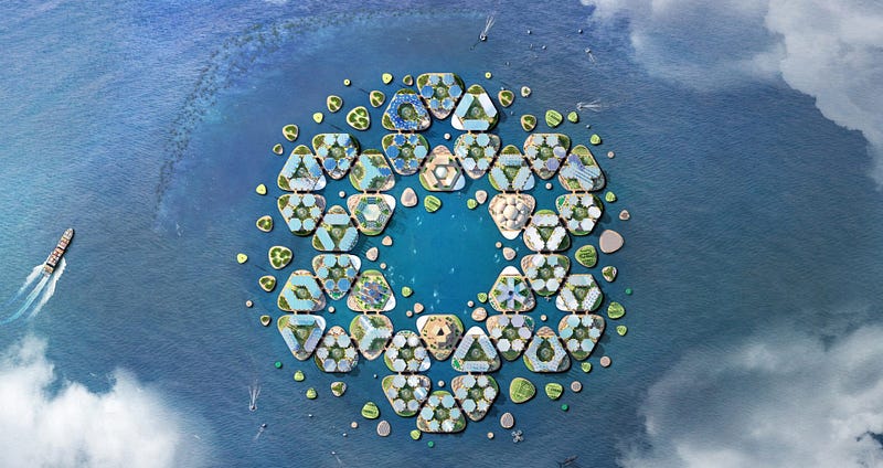 Architectural rendering of Oceanix City