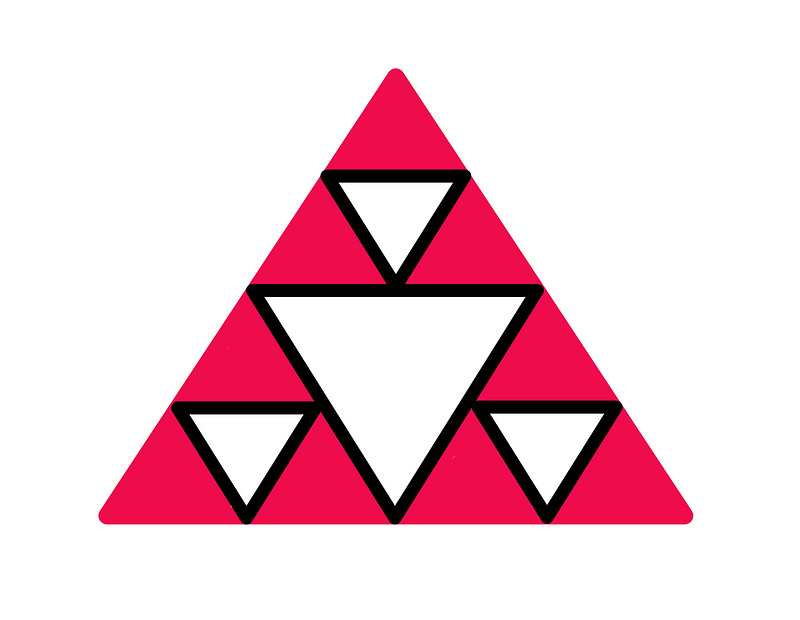 Visualizing fraction multiplication in a triangle