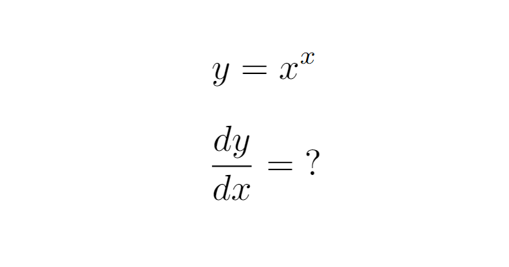 Applying natural logarithm to the function x^x