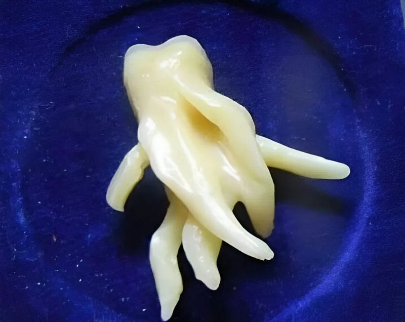 Unusually twisted human wisdom tooth