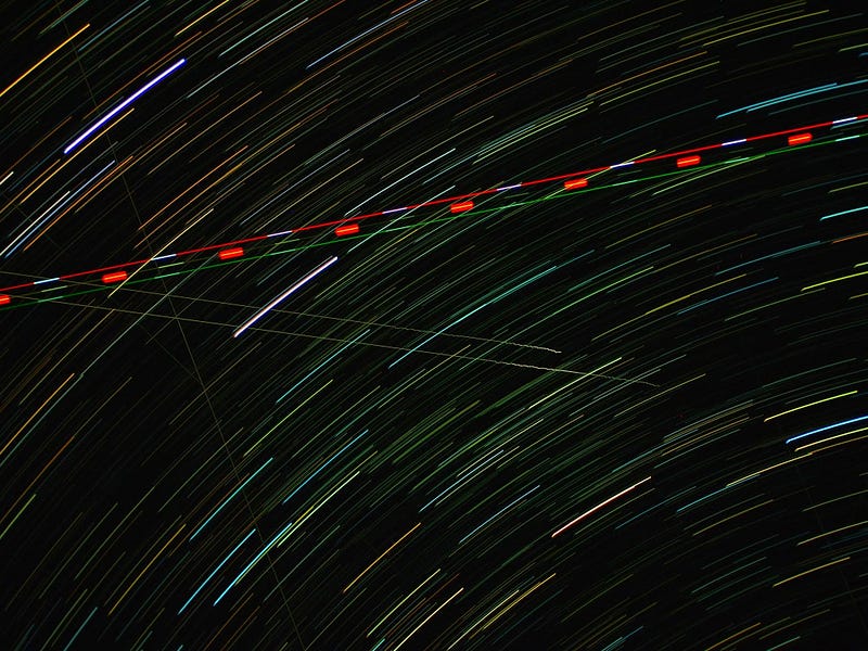 Sky over Somerset — long exposure, captured by the author.