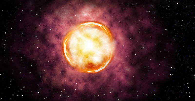 Artist's depiction of SN2016iet's stellar explosion