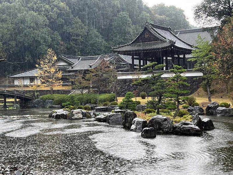 A serene temple environment symbolizing personal growth.