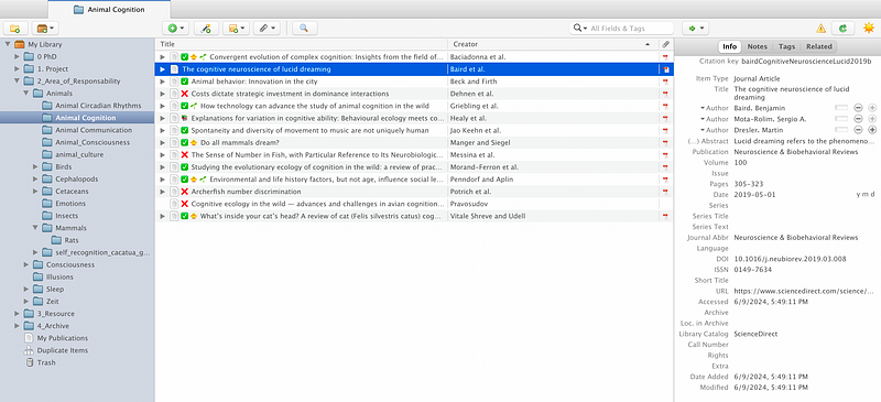 Zotero Collection Screenshot